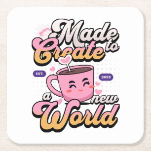 Create a new world square paper coaster