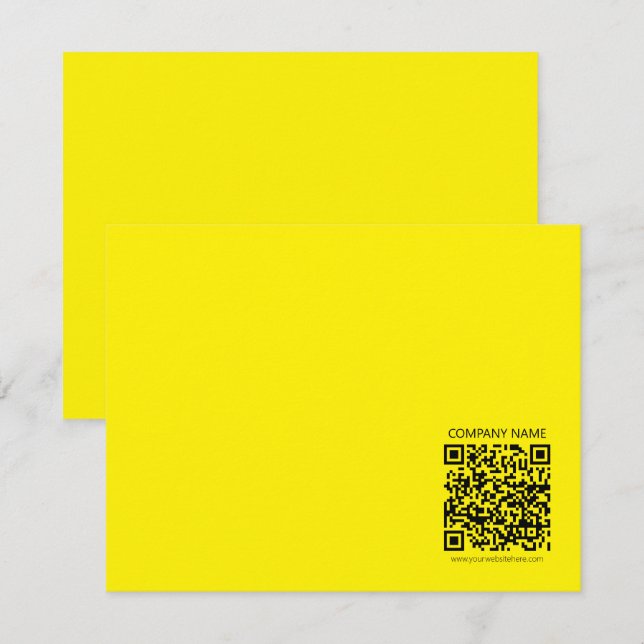 Create a QR Code | Easily Seen Bright Yellow Black Card (Front/Back)