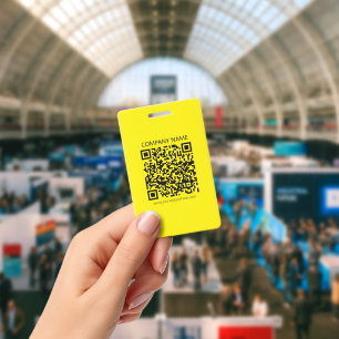 Create a QR Code Easily Seen Bright Yellow Black ID Badge
