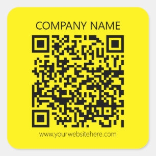 Create a QR Code Easily Seen Bright Yellow Black Square Sticker