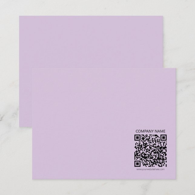 Create a QR Code | Pale Lavender Violet Card (Front/Back)