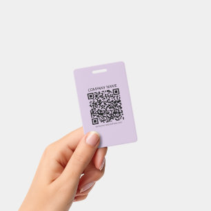 Create a QR Code   Pale Lavender Violet ID Badge
