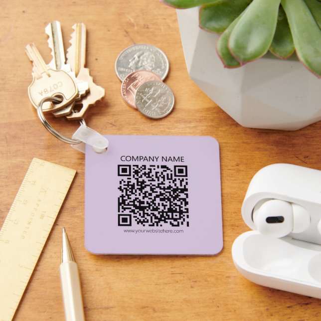 Create a QR Code | Pale Lavender Violet Key Ring (Desk)