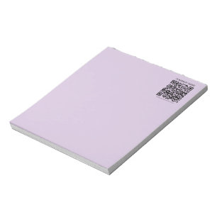 Create a QR Code   Pale Lavender Violet Notepad