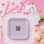 Create a QR Code | Pale Lavender Violet Paper Plate<br><div class="desc">Add your website’s URL to instantly create a scannable QR code.</div>