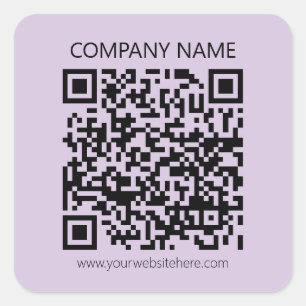 Create a QR Code   Pale Lavender Violet Square Sticker