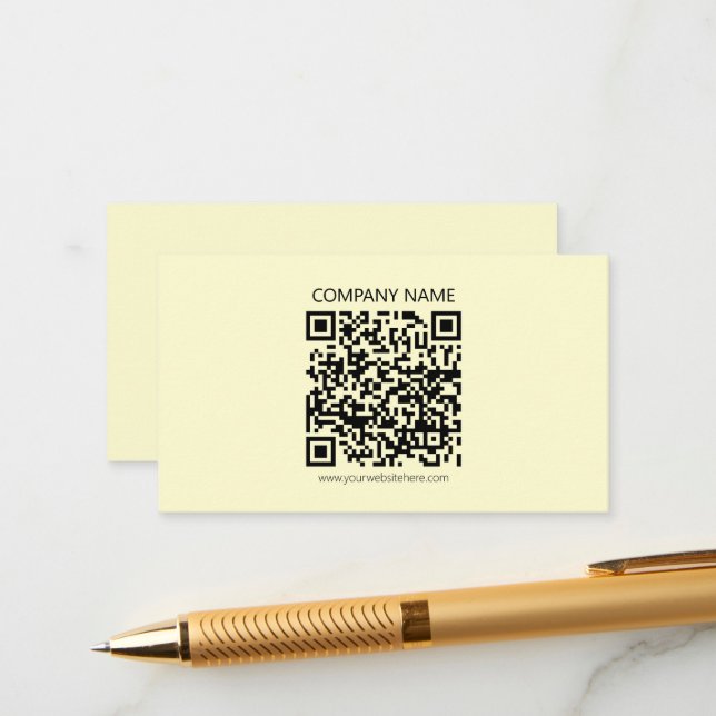 Create a QR Code | Pale Yellow Enclosure Card (Front/Back In Situ)