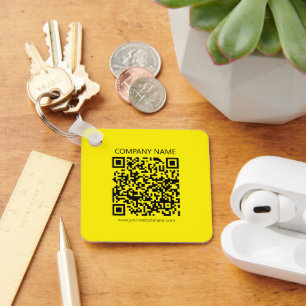 Create a QR Code Pale Yellow Key Ring