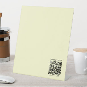 Create a QR Code Pale Yellow Pedestal Sign
