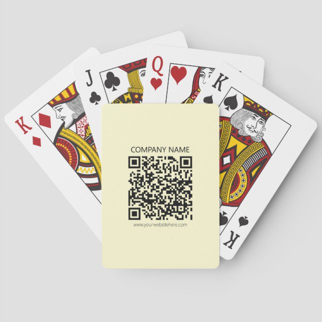 Create a QR Code | Pale Yellow Playing Cards (Back)