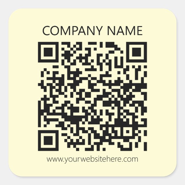 Create a QR Code | Pale Yellow Square Sticker (Front)