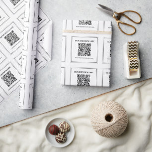 Create a Scannable QR code Black & White Wrapping Paper