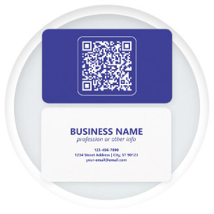 Create a Scannable QR code   Editable Dark Blue Business Card