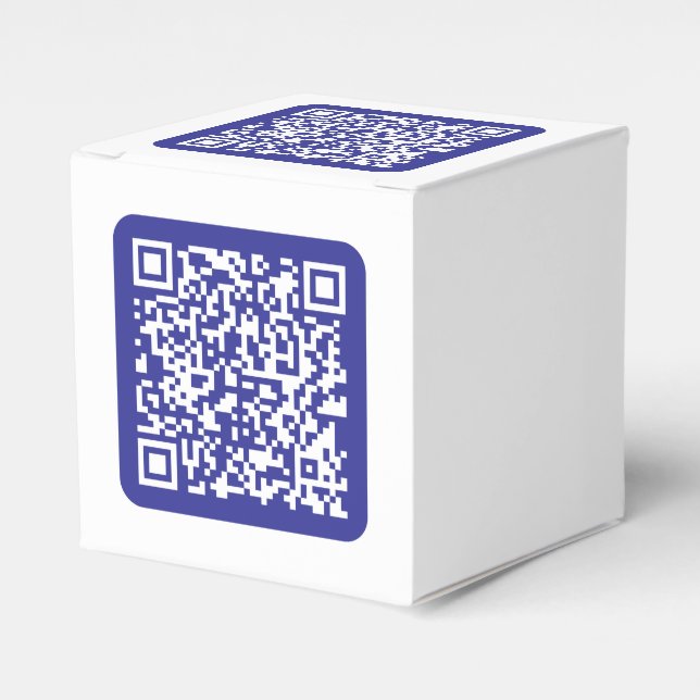 Create a Scannable QR code | Editable Dark Blue Favour Box (Front Side)