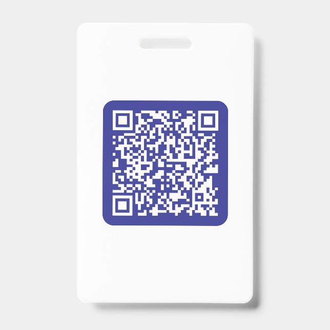 Create a Scannable QR code | Editable Dark Blue ID Badge (Front)