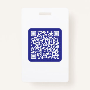 Create a Scannable QR code Editable Dark Blue ID Badge