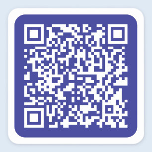 Create a Scannable QR code Editable Dark Blue Square Sticker