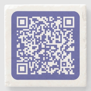 Create a Scannable QR code   Editable Dark Blue Stone Coaster