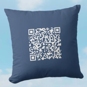 Create a Scannable QR Code   Faded Navy Blue  Cushion