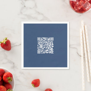 Create a Scannable QR Code Faded Navy Blue Napkin