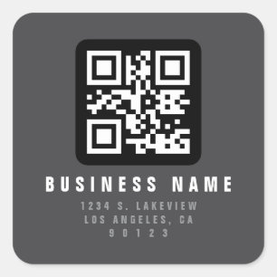 Create a Scannable QR Code   Modern Return Address Square Sticker