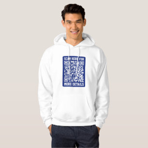 Create a Scannable QR code   Navy Blue (editable) Hoodie
