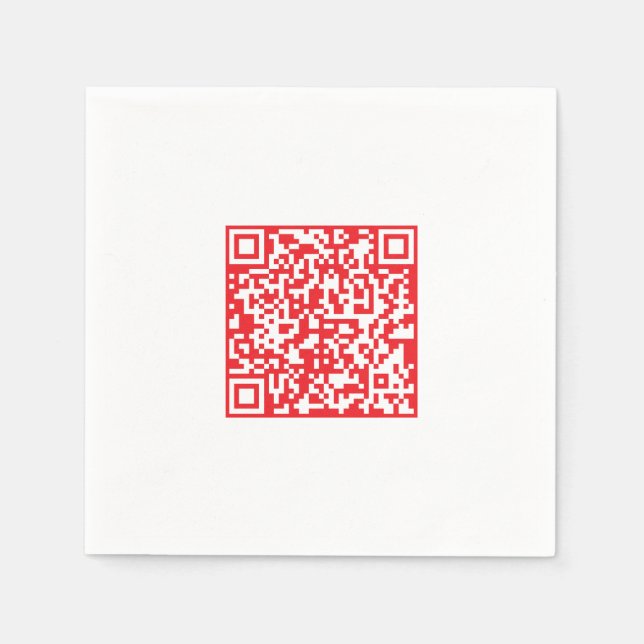 Create a Scannable Red (editable) QR code Napkin (Front)