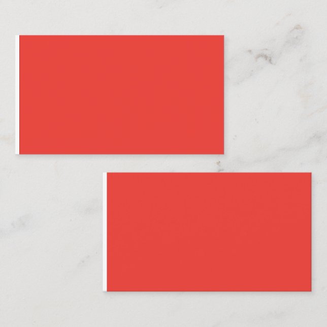 Create a Striking Red Background with White Border Calling Card (Front/Back)