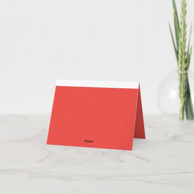 Create a Striking Red Background with White Border Thank You Card (Back)