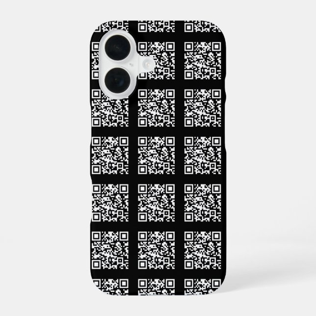 Create a Tiled QR code Pattern | Editable Colour iPhone 16 Case (Back)