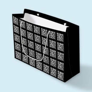 Create a Tiled QR code Pattern Editable Colour Large Gift Bag