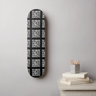 Create a Tiled QR code Pattern Editable Colour Skateboard