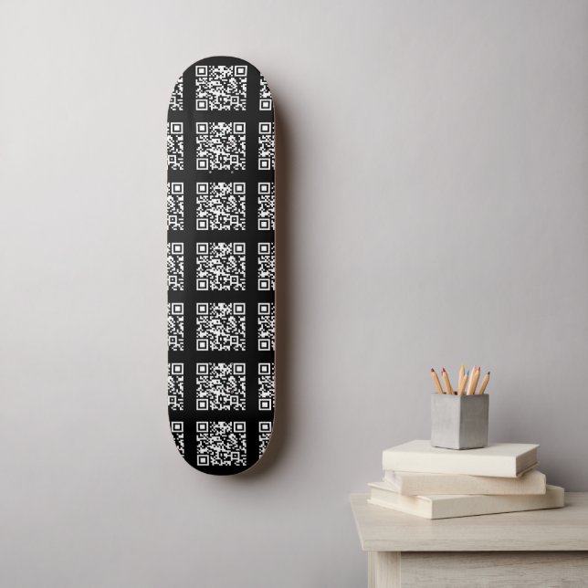 Create a Tiled QR code Pattern | Editable Colour Skateboard (Wall Art)