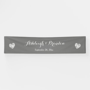 Create A Wedding Banner A6 Grey and Grunge Hearts