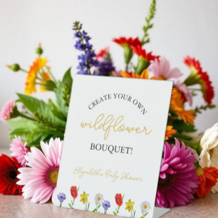 Create A Wildflower Bouquet Baby Shower Pedestal Sign