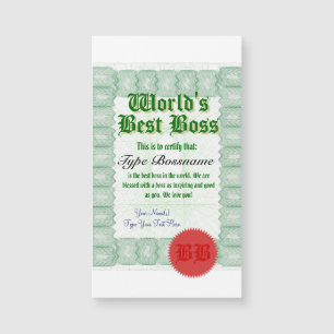 Create a World's Best Boss Certicate