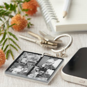 Create an Instagram Collage with 4 photos - black Key Ring (Front Right)
