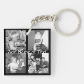 Create an Instagram Collage with 4 photos - black Key Ring (Back)