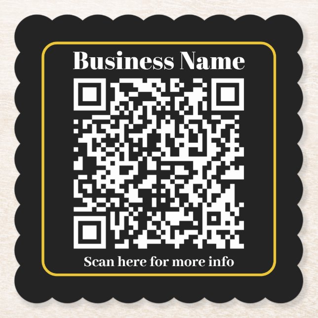Create an Instantly Scannable Business QR code Paper Coaster (Front)