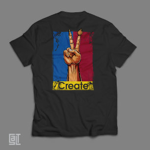 Create Art Hand Peace Sign Inspirational  T-Shirt