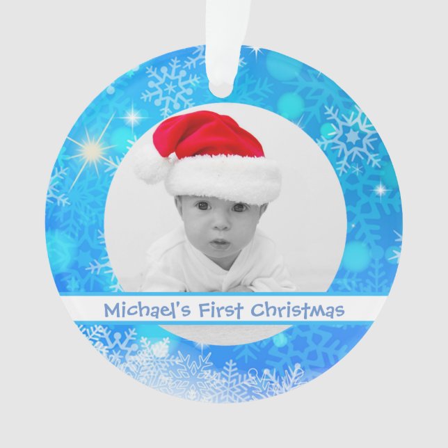 Create Baby Photo Christmas Ornament (Front)