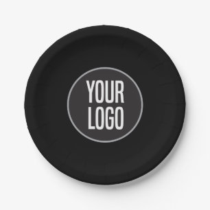 Create Business Logo Paper Cocktail Black Paper Pl Paper Plate