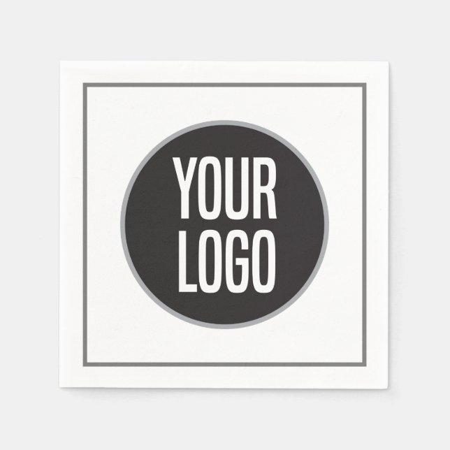 Create Business Logo Paper Cocktail Napkin (Front)