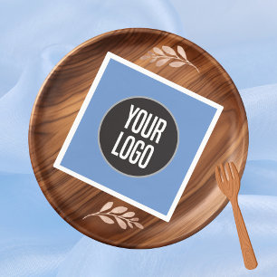 Create Business Logo Paper Cocktail Napkin Blue