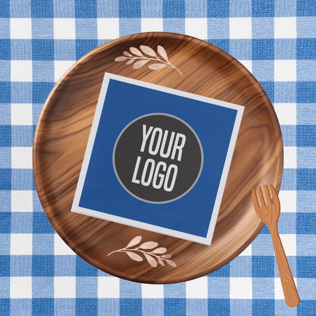 Create Business Logo Paper Cocktail Napkin Blue (Create Business Logo Paper Cocktail Napkin Blue)