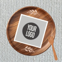 Create Business Logo Paper Cocktail Napkin Grey