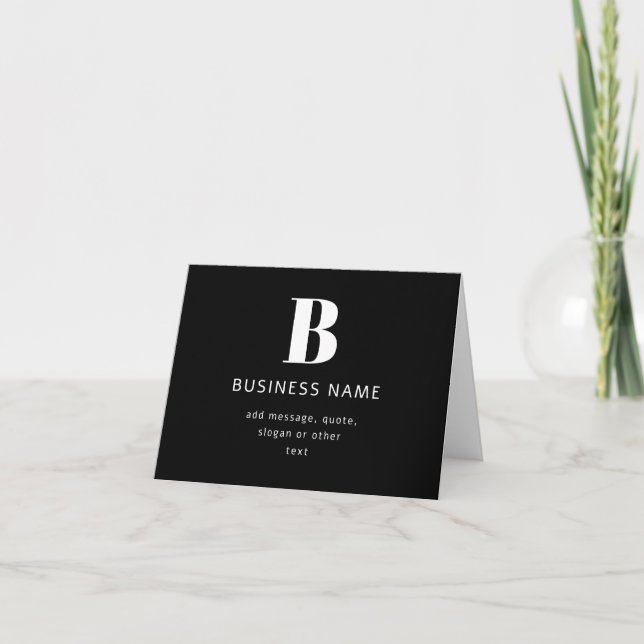 Create Business Name, Monogram & Additional Text Note Card (Front)