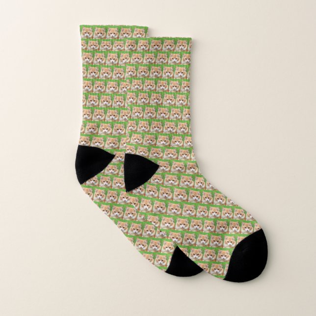 Create Cat Photo Pattern Socks (Pair)