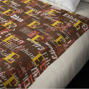 create color Names Pattern allover brown Fleece Blanket