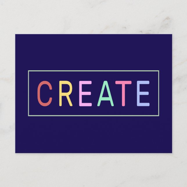 Create Colorful Word Postcard (Front)